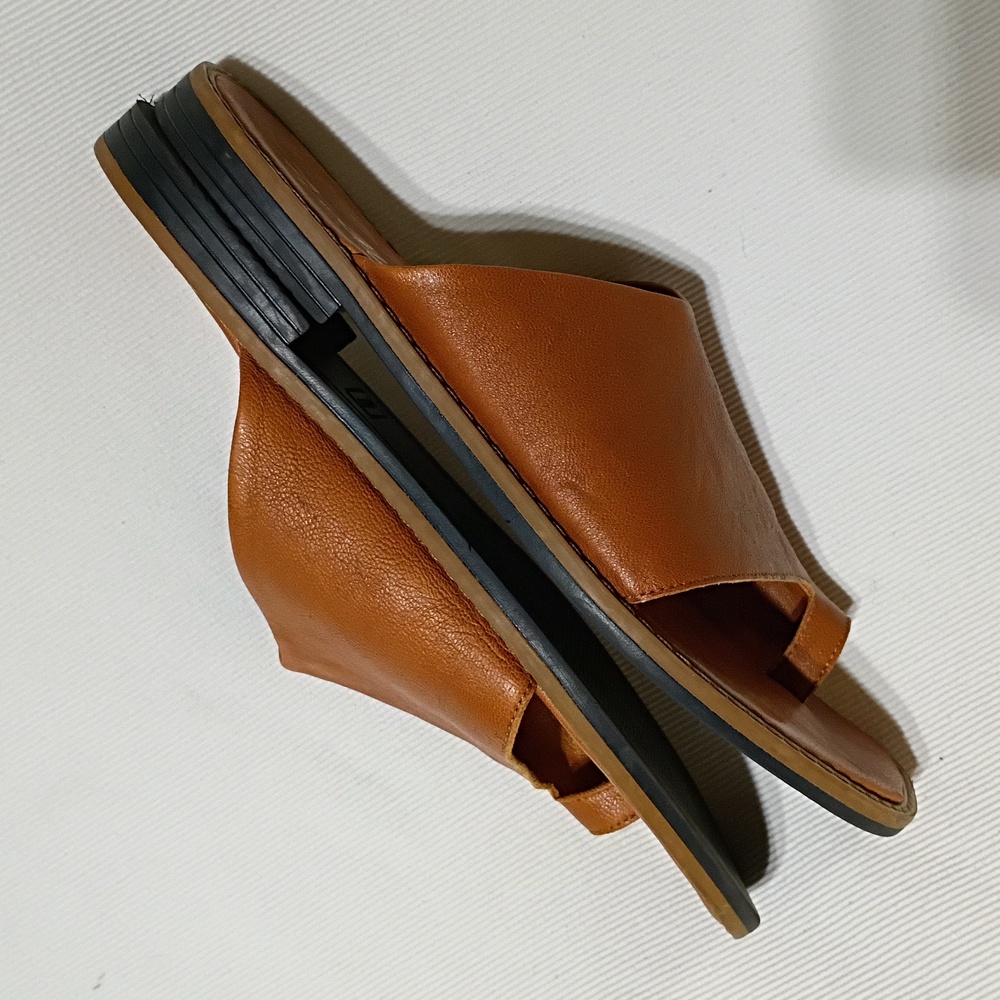 Avellini Genuine Brown Leather Slide - Picture 5 of 8